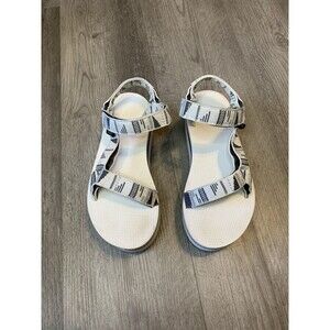 Teva Women’s Platform Sandals Size 6 White Black Strappy Comfort Sport Shoes